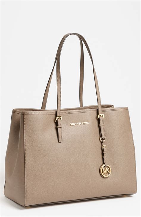 michael kors jet set east west tote dark dune|Michael Kors saffiano jet set.